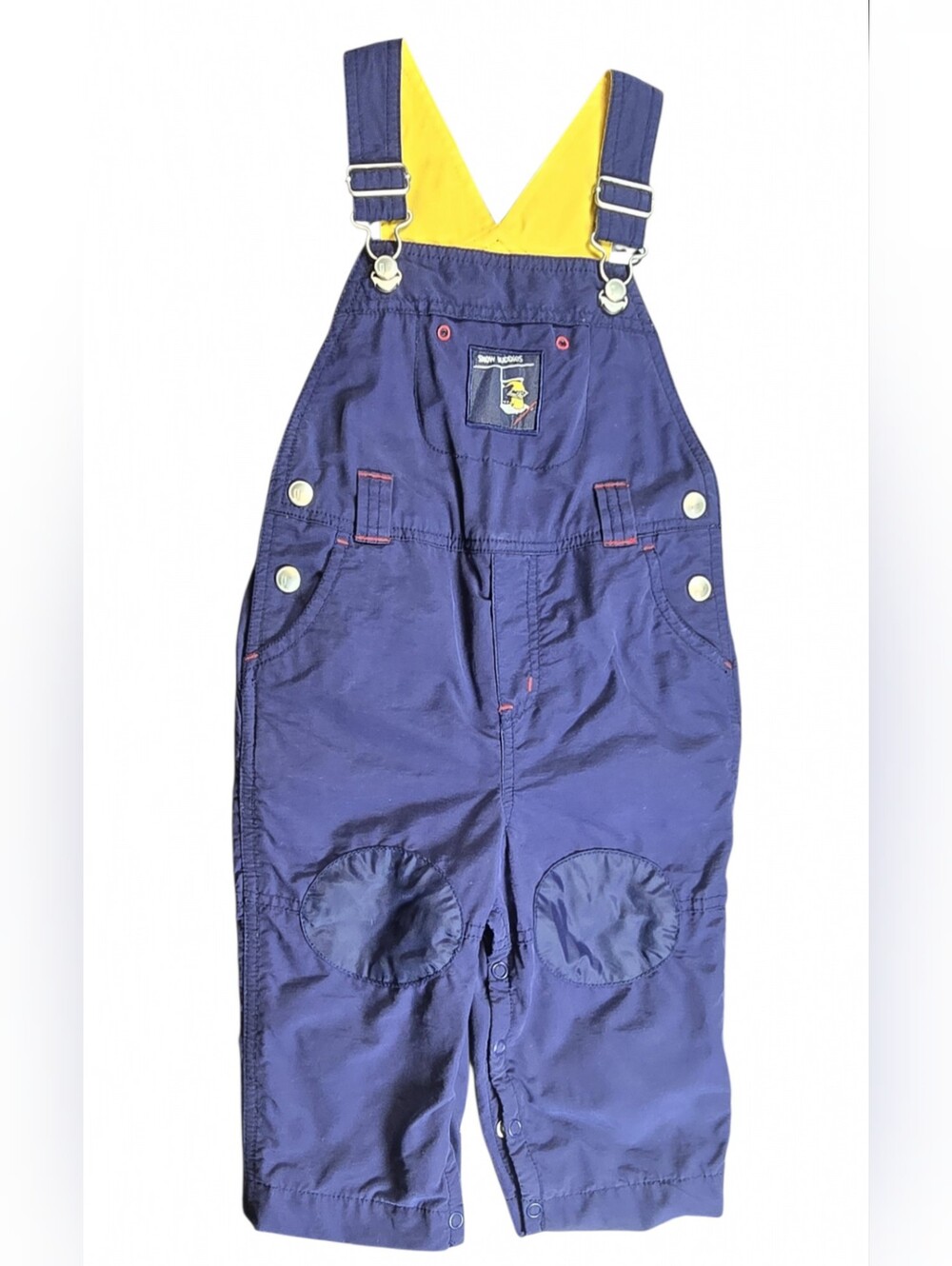Vintage Gymboree Navy Blue/Yellow Snow Buddies Overalls Size 12-18M